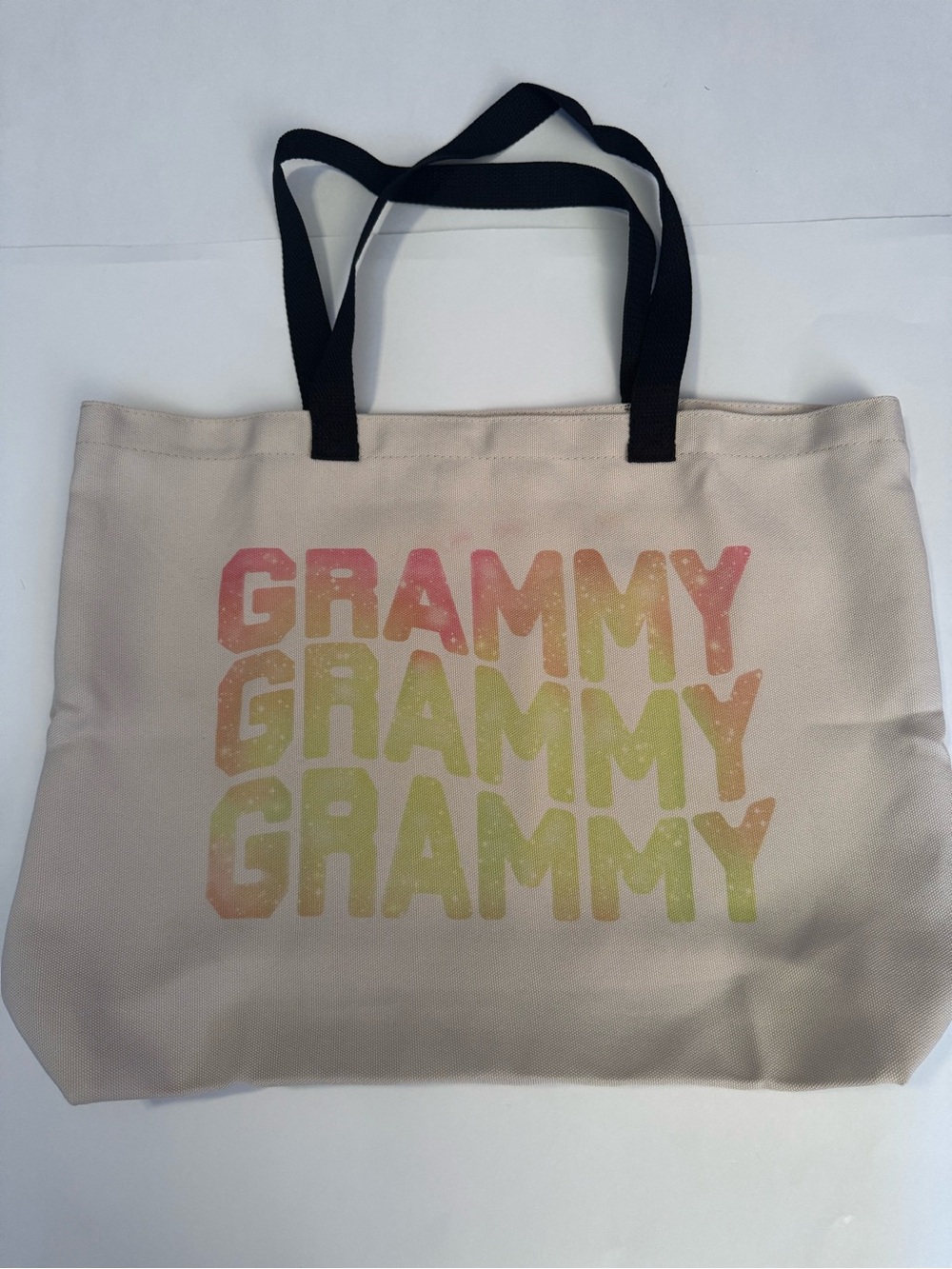 Grammy Tote Bag in Cream 19 in x 14 in